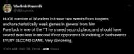 Kramnik's critical comments on Jospem (Image via X)